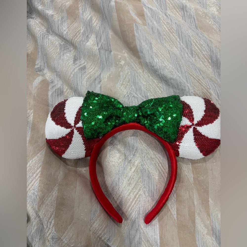 Vintage Disney Holiday Candycane Sequin Headband